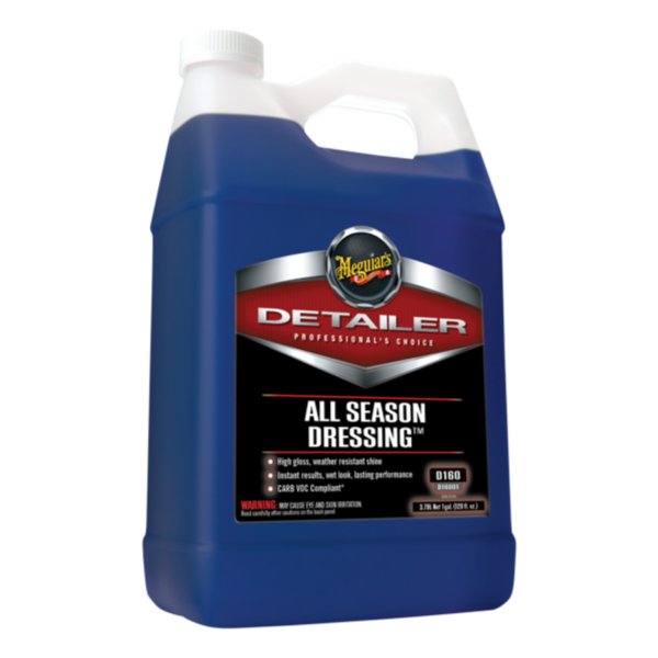 Meguiar’s® D160 All Season Dressing™ – Hosszan Tartó Fény és Védelem Minden Gumi- és Műanyagfelületre